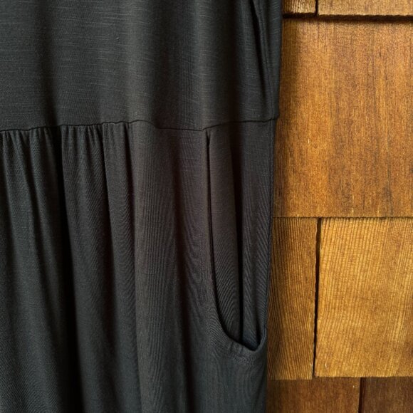 NWT J. Jill Black Relaxed Fit Jersey Knit Short Sleeve Maxi Dress w/Pockets - 1X - Picture 6 of 10